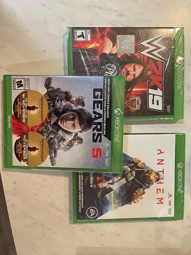 Sealed Xbox One Games - WWE 2K19, Gears 5, Anthem & More