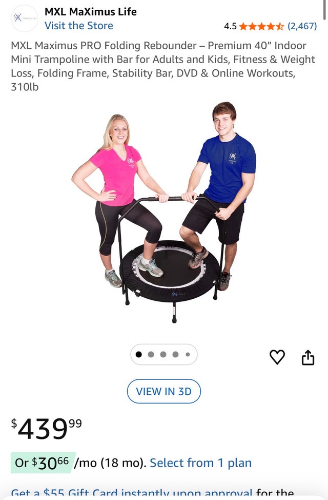MXL Maximus PRO Rebounder Workout Trampoline