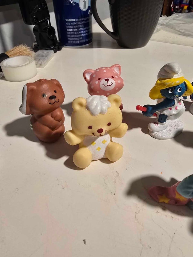 Vintage Toy Figurines Lot - Smurfs, Care Bears, Strawberry Short - photo 2