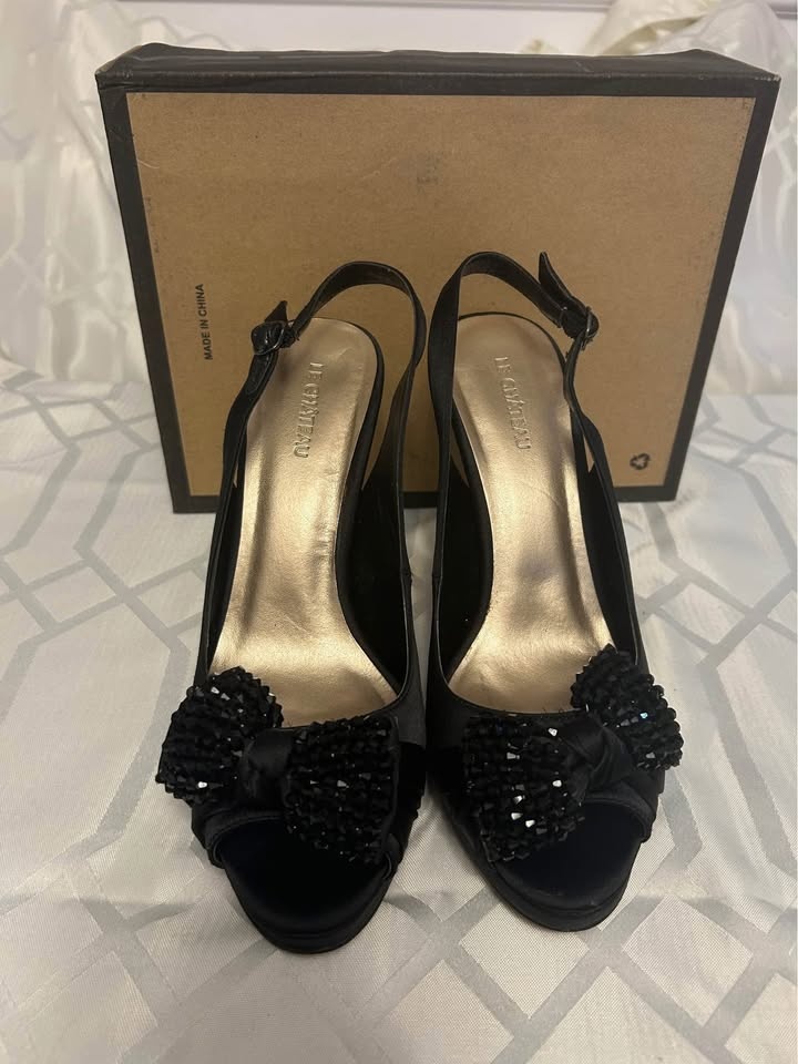 Black Satin Heels - photo 2