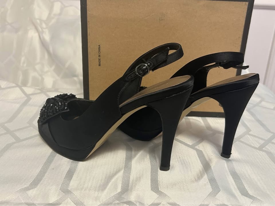 Black Satin Heels - photo 3