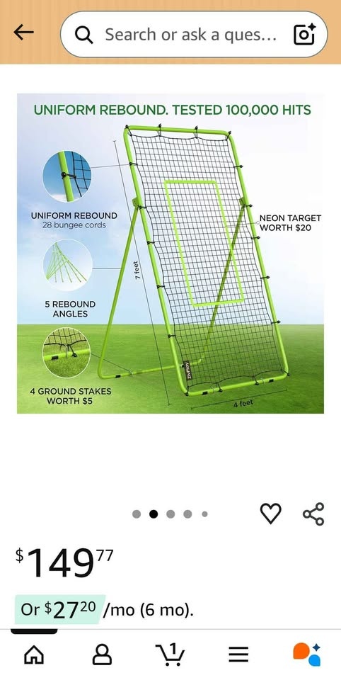 SPORTS REBOUNDER NET 4'X7' - photo 2