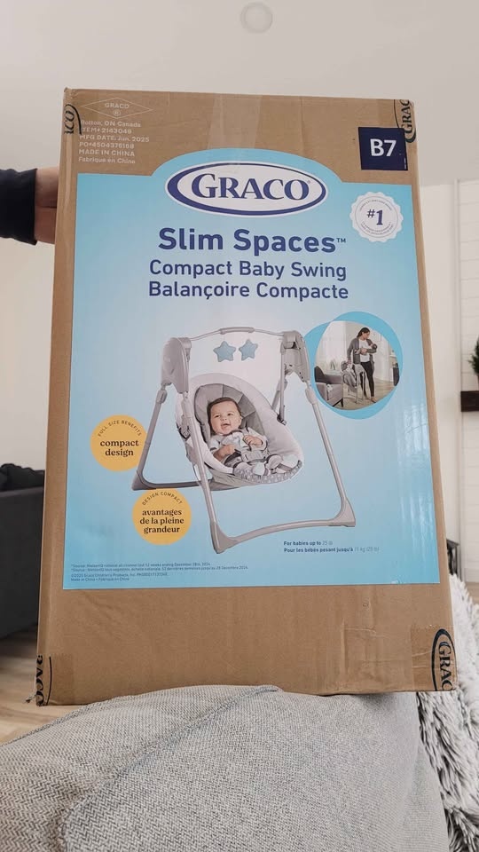 Open Box Graco Slim Spaces Compact Baby Swing - photo 2