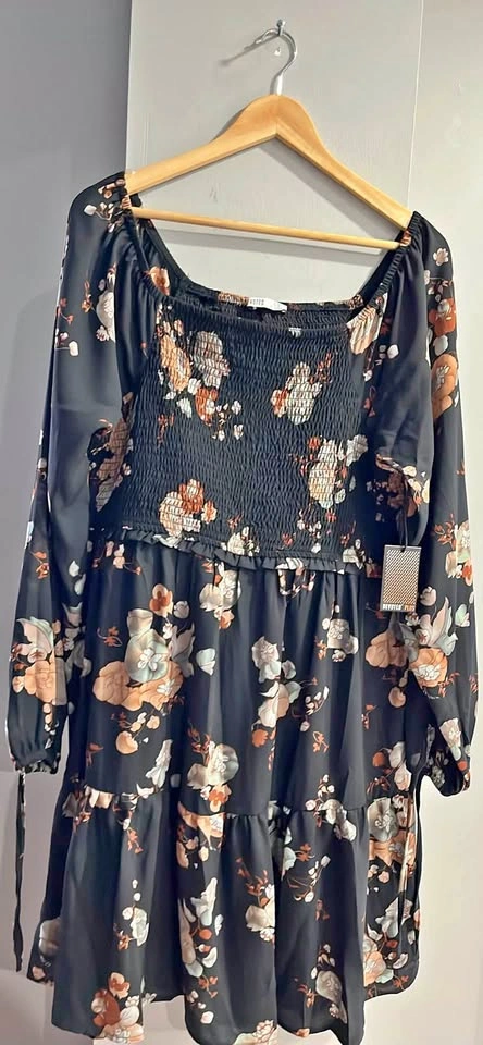 Devoted Floral Smocked Dress 1X
