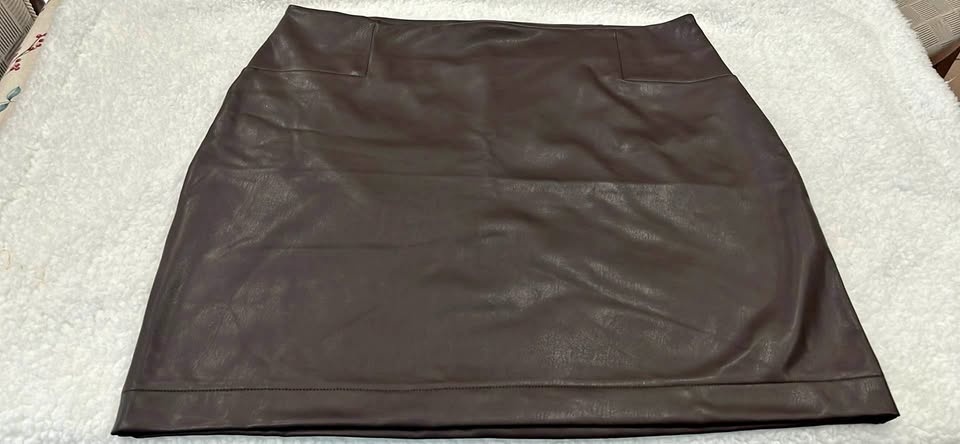 Dark Brown Faux Leather Mini Skirt