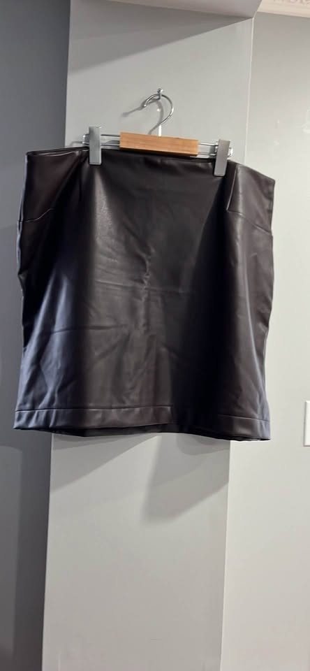 Dark Brown Faux Leather Mini Skirt - photo 2