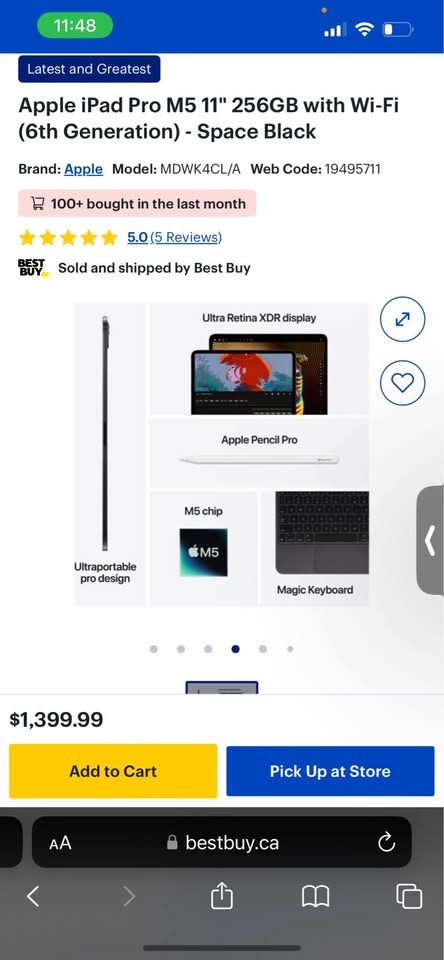 Apple iPad Pro 11-inch M5 Wi-Fi 256GB Silver New Sealed - photo 5