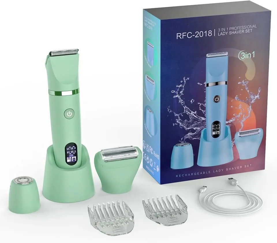 3-in-1 Electric Razor IPX7 Waterproof Bikini Trimmer thumbnail