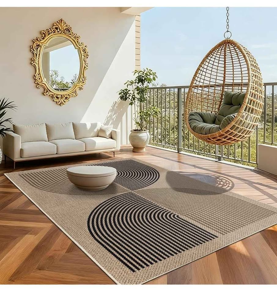 Jute Rug 6x9 Washable Indoor/Outdoor Rainbow Geo - photo 2