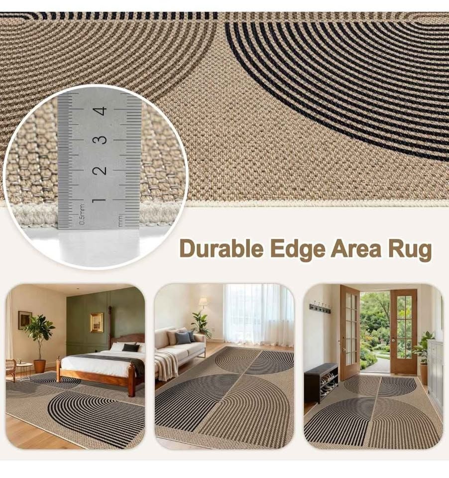 Jute Rug 6x9 Washable Indoor/Outdoor Rainbow Geo - photo 5