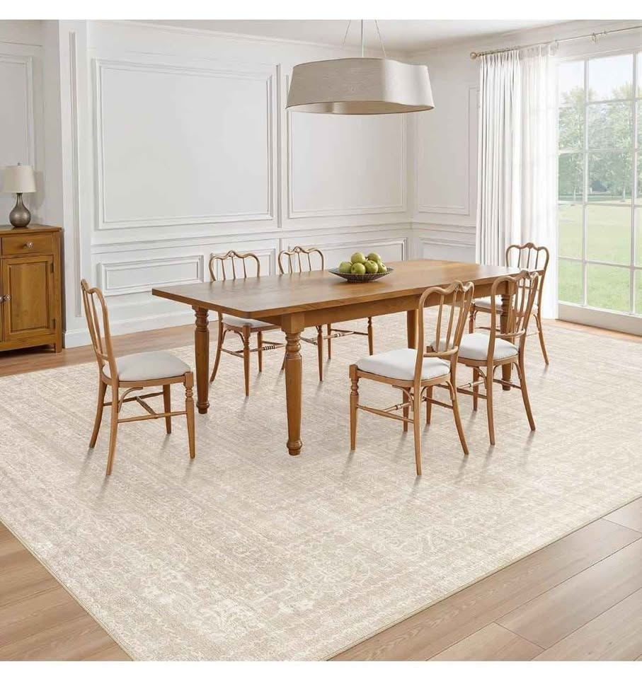 8x10 Area Rug - Washable Vintage Beige - photo 2