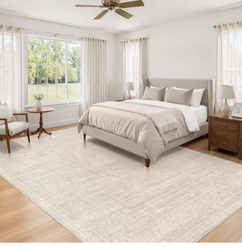 8x10 Area Rug - Washable Vintage Beige - photo 3