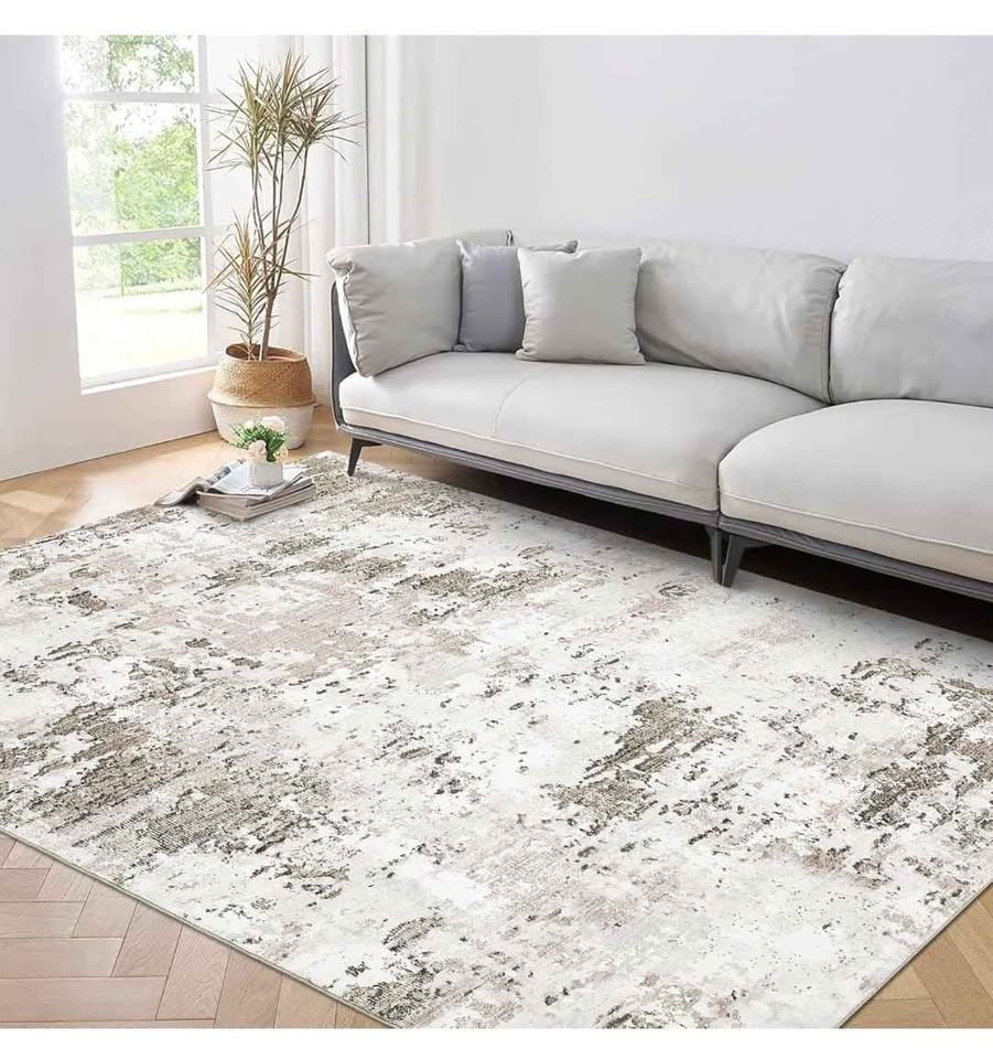 8x10 Beige Brown Abstract Washable Rug - New - photo 2