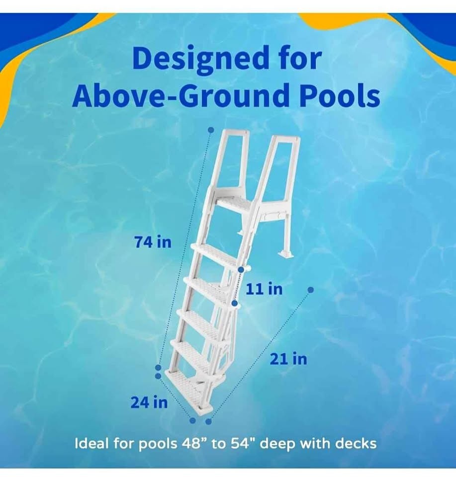 NEW Blue Wave Heavy Duty Above-Ground Pool Ladder (Fits 48"-54")