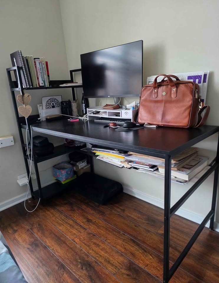 55" Computer Desk with Storage Shelves - photo 2