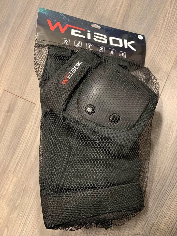 New Knee Elbow Wrist Pad Protector Set - 6 Pieces, Adult Size