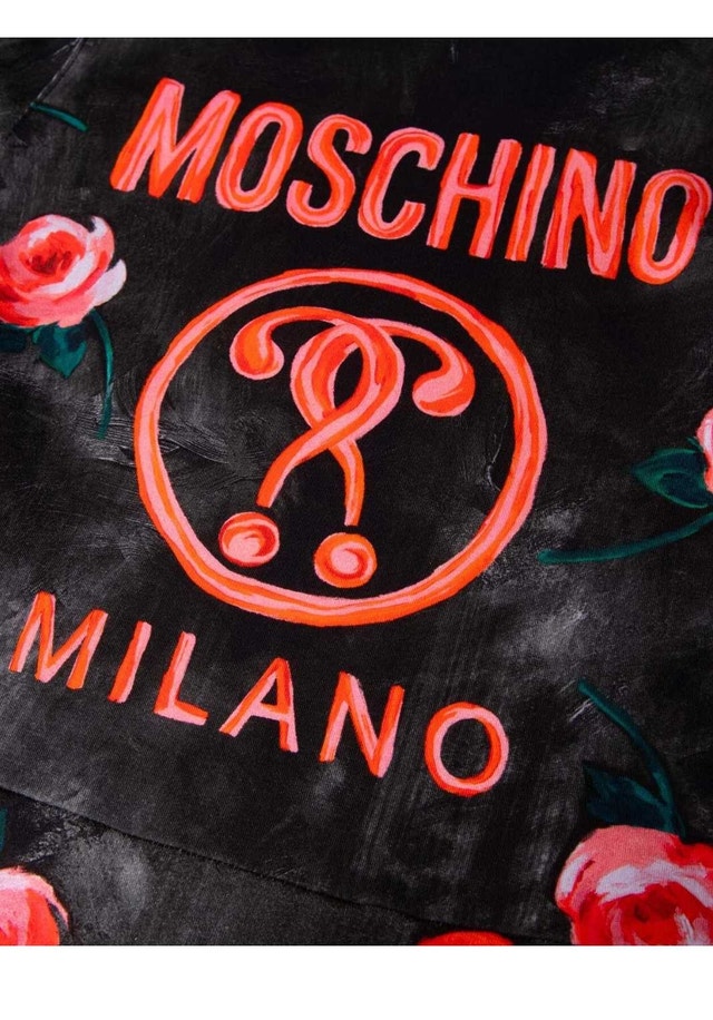 Moschino Milano Dress - Black Rose Print - Size XL - photo 2