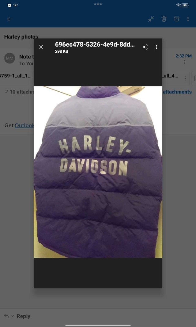 Harley Davidson Puffer Jacket - Black & Grey - Large