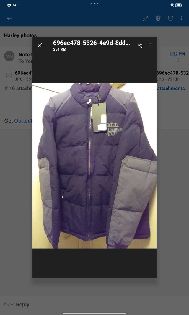Harley Davidson Puffer Jacket - Black & Grey - Large - photo 2