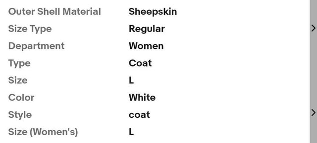 Women's Sheepskin Coat - White, Size L - photo 5