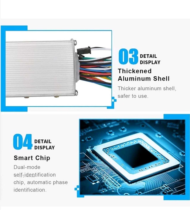 Brushless Motor Controller 36V/48V 350W for E-bikes/Scooters - photo 3