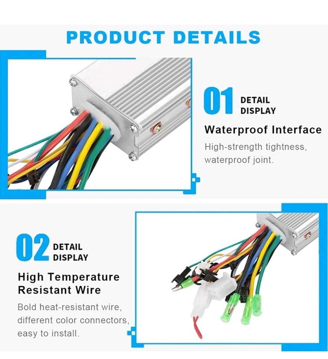 Brushless Motor Controller 36V/48V 350W for E-bikes/Scooters - photo 4