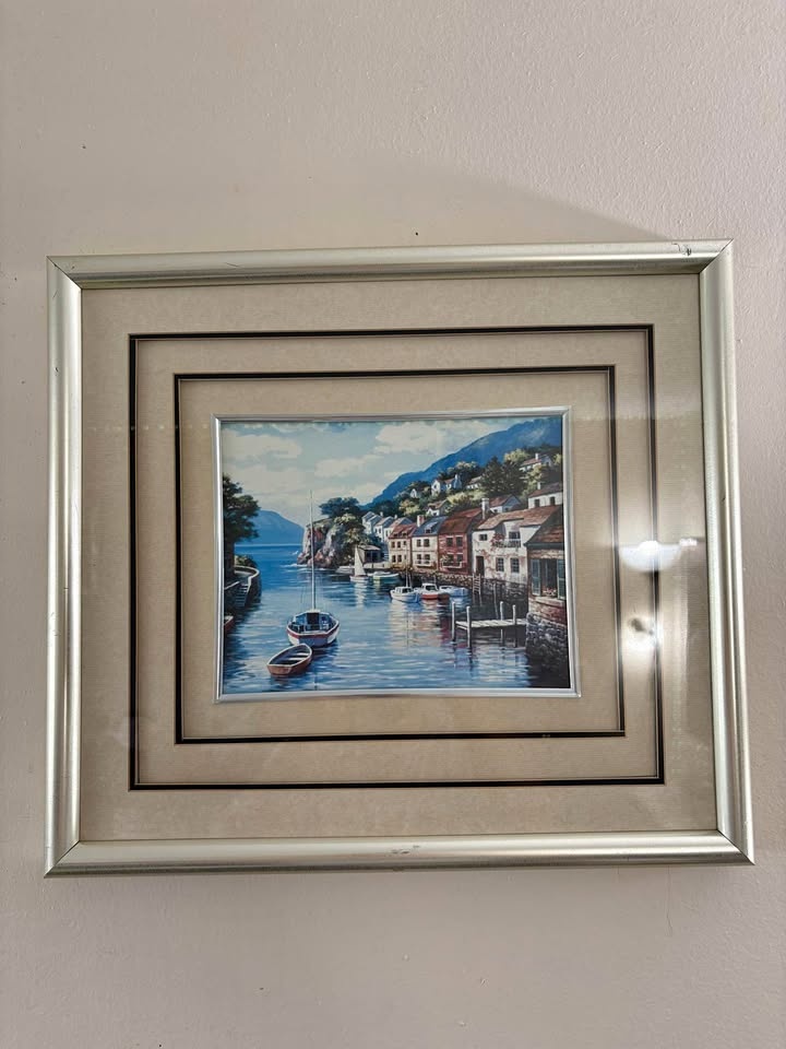 Framed Boat Painting