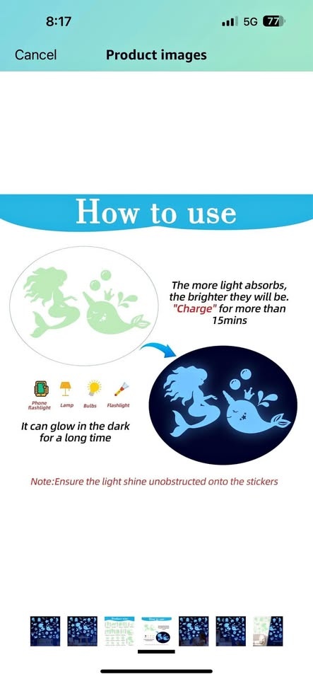 Mermaid Wall Stickers - Glow in The Dark Ocean Sea Fish