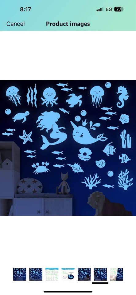 Mermaid Wall Stickers - Glow in The Dark Ocean Sea Fish - photo 2