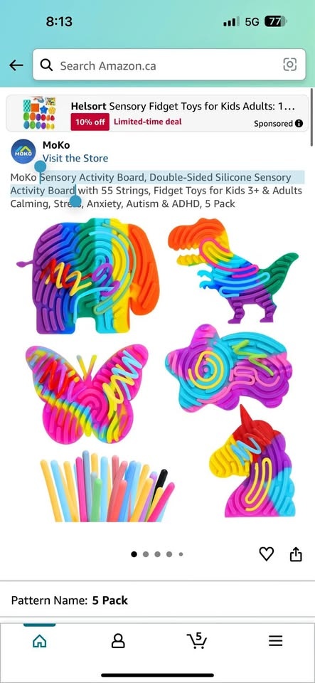 Sensory Activity Board, Double-Sided Silicone