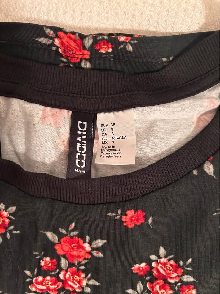 H&M Floral Bodycon Dress Size 8 - photo 3