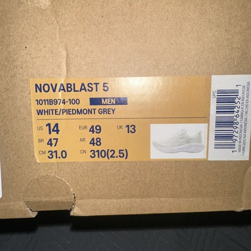 Asics Novablast 5 Size 14 Mens White Running Shoes - photo 2