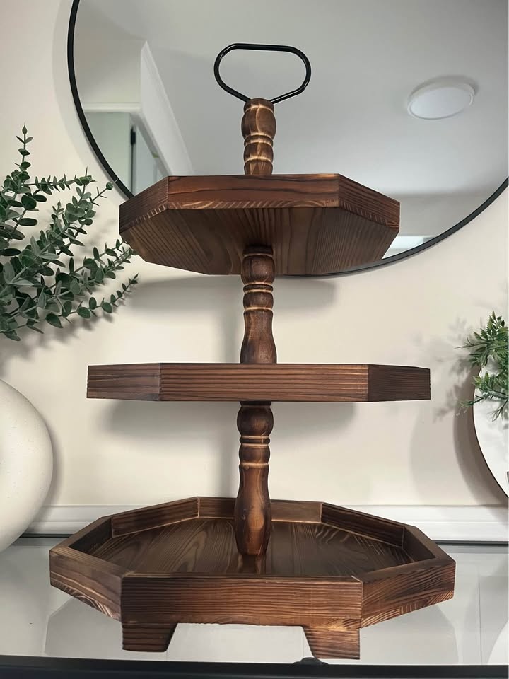 3-Tier Rustic Wooden Tray - photo 2
