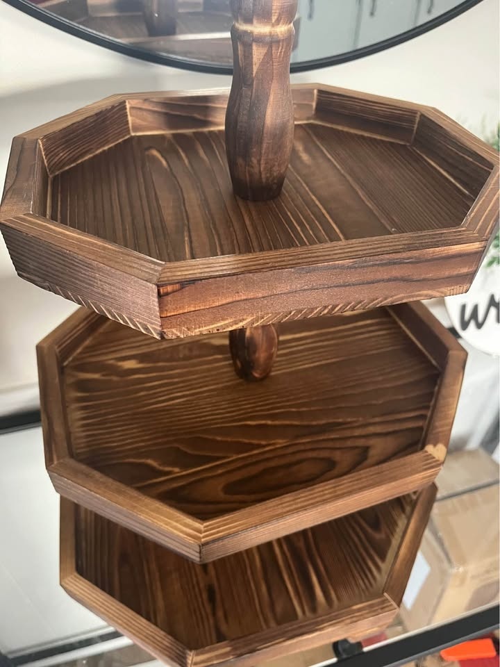 3-Tier Rustic Wooden Tray - photo 3