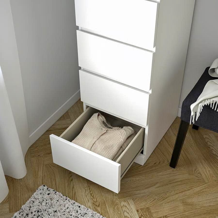IKEA MALM 6-Drawer Dresser with Vanity Mirror - Dark Brown
