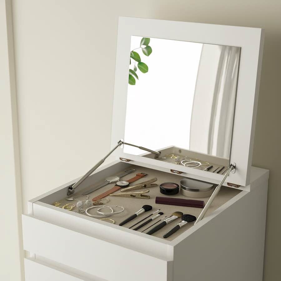 IKEA MALM 6-Drawer Dresser with Vanity Mirror - Dark Brown - photo 2