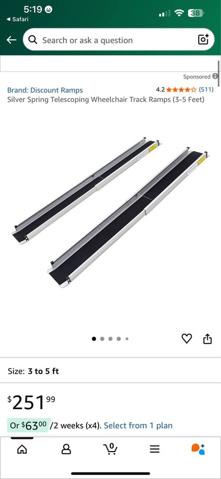 Silver Spring Single-Fold Wheelchair Ramp, 600 lb. Capacity 5 Fe - photo 3