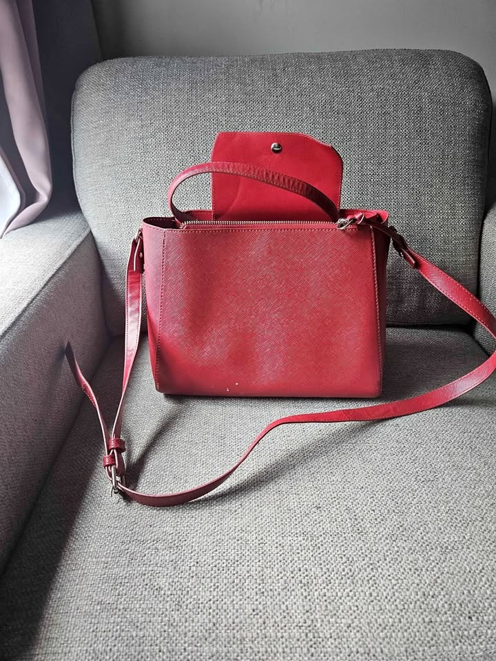 Red Zara Faux Leather Purse