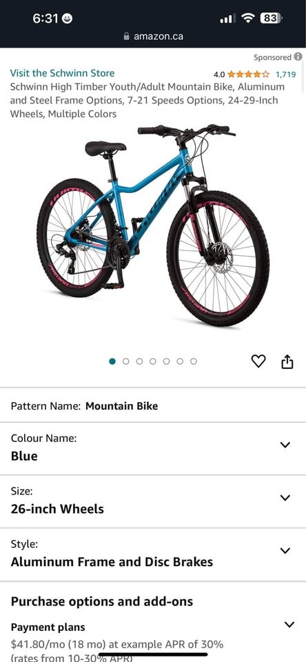 Schwinn High Timber Youth/Adult Mountain Bike, Aluminum Frame, 2 - photo 2