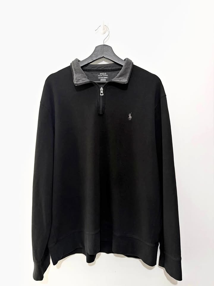 Polo Ralph Lauren Black Quarter-Zip Pullover XL