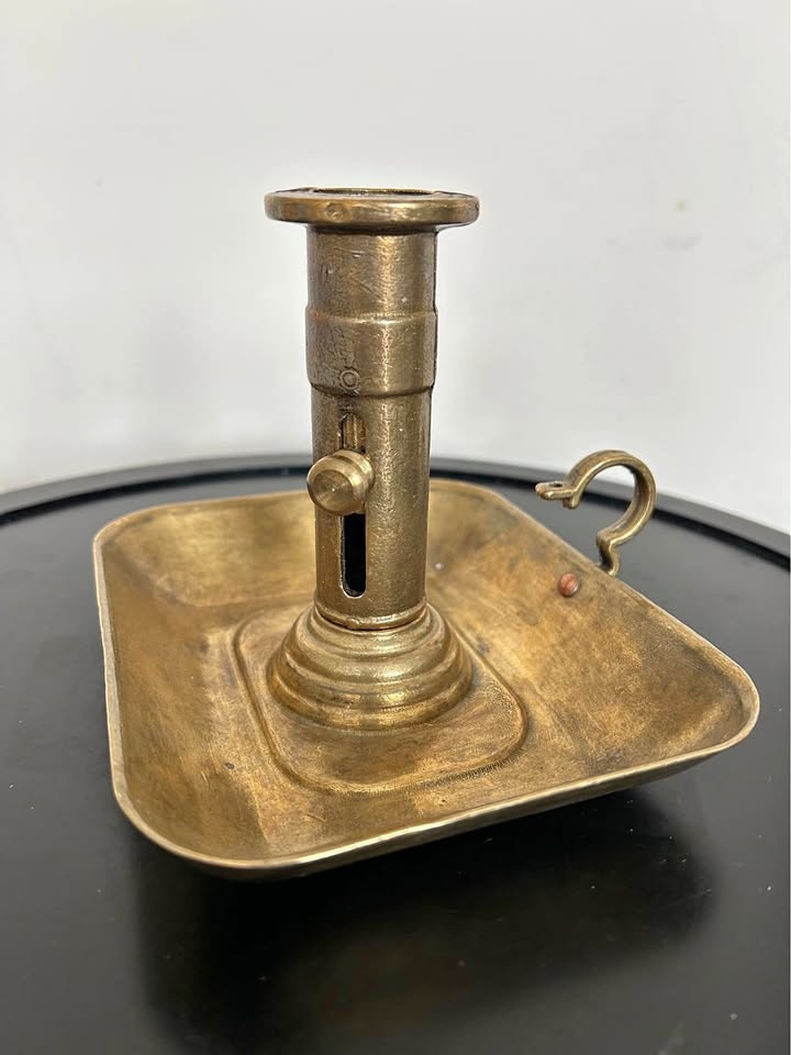 Vintage Victorian Brass Chamberstick - Candle Ejector