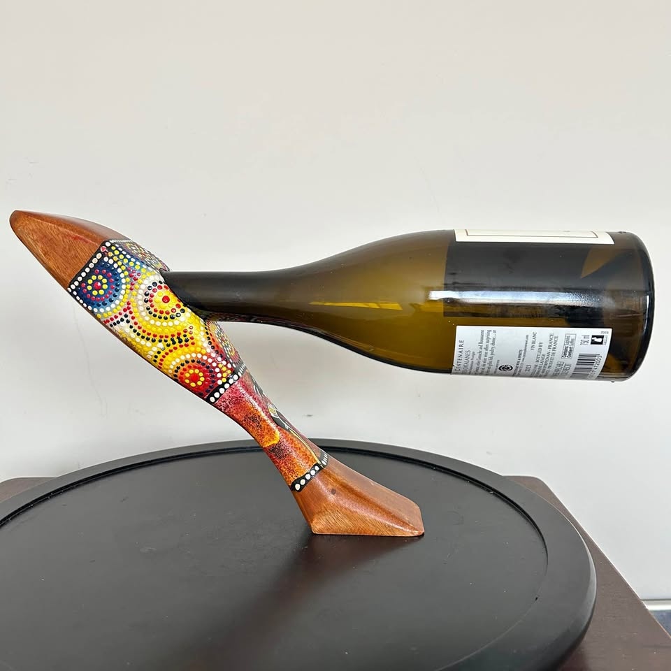 Hand-Painted Aboriginal Dot Art Wine Bottle Holder