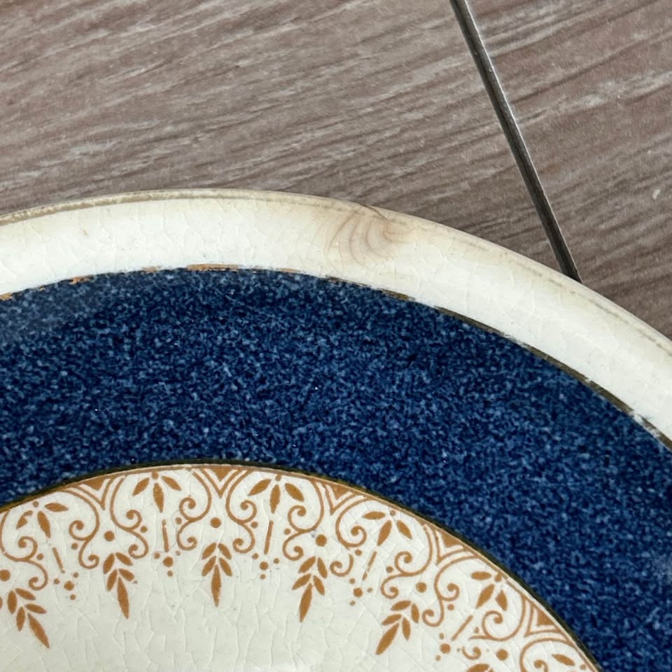 Set of 6 Antique Burleigh Ware "Zenith" Saucers - Cobalt Blue & - photo 4