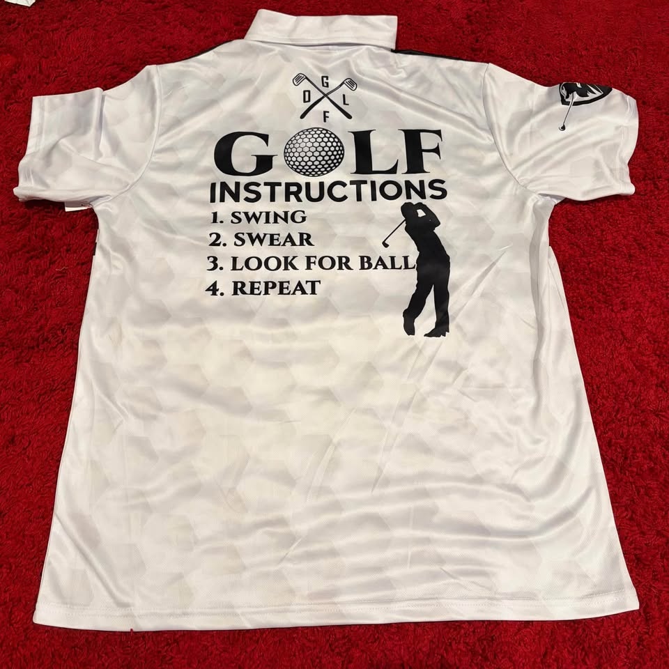 Golf Polo Shirt Size Large Golf Instructions Graphic - photo 2