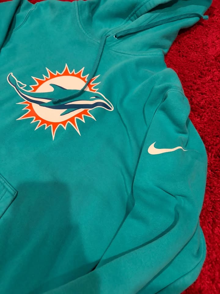 Nike Miami Dolphins Hoodie Size Large NFL Football Aqua Pullover - photo 2