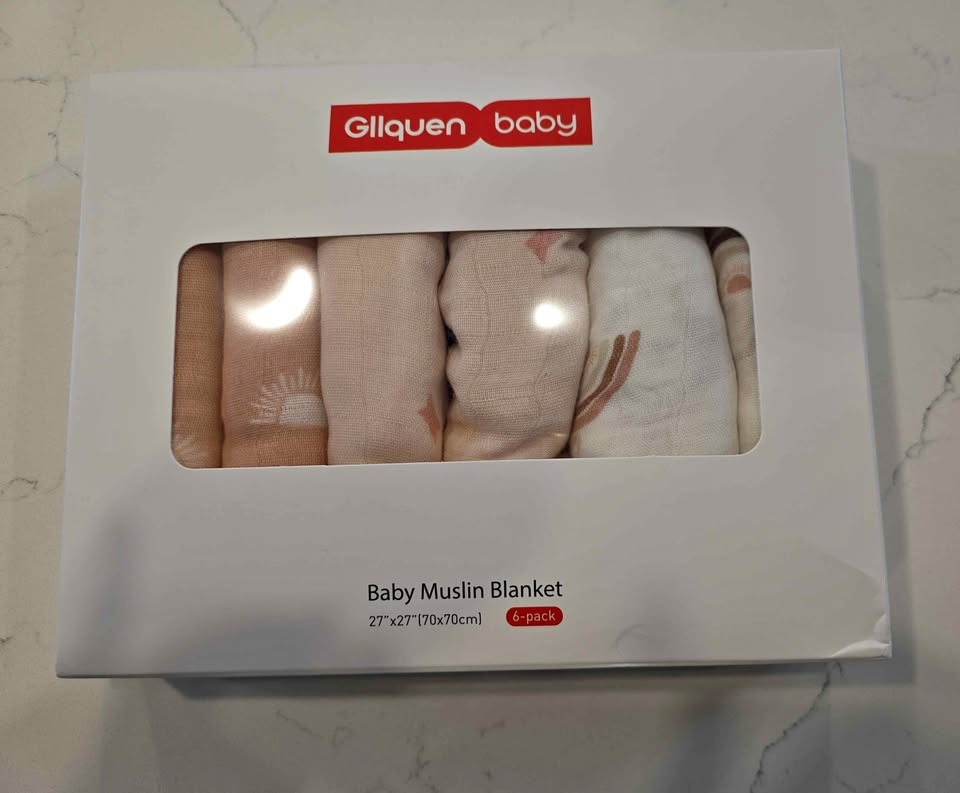 Muslin Baby Blanket Set – 6 Pack (Opened, Never Used)