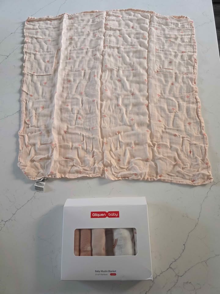 Muslin Baby Blanket Set – 6 Pack (Opened, Never Used) - photo 2