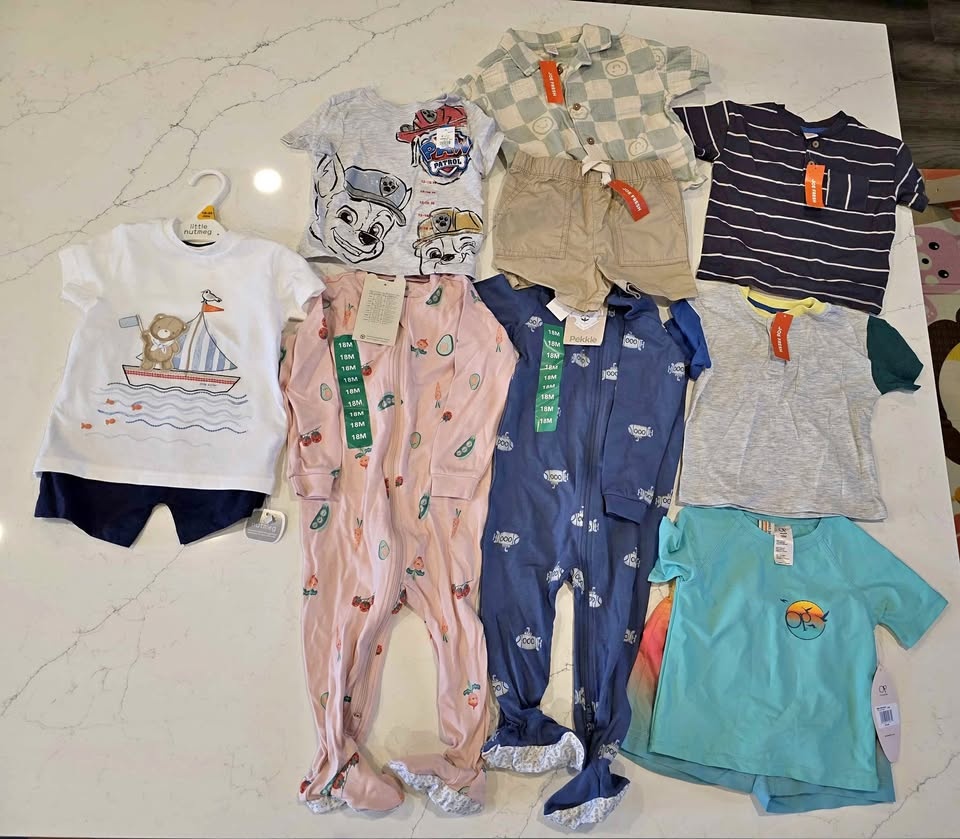 18M Baby Clothes Bundle - Outfits, Sleepers & Swim Set (New w/ T
