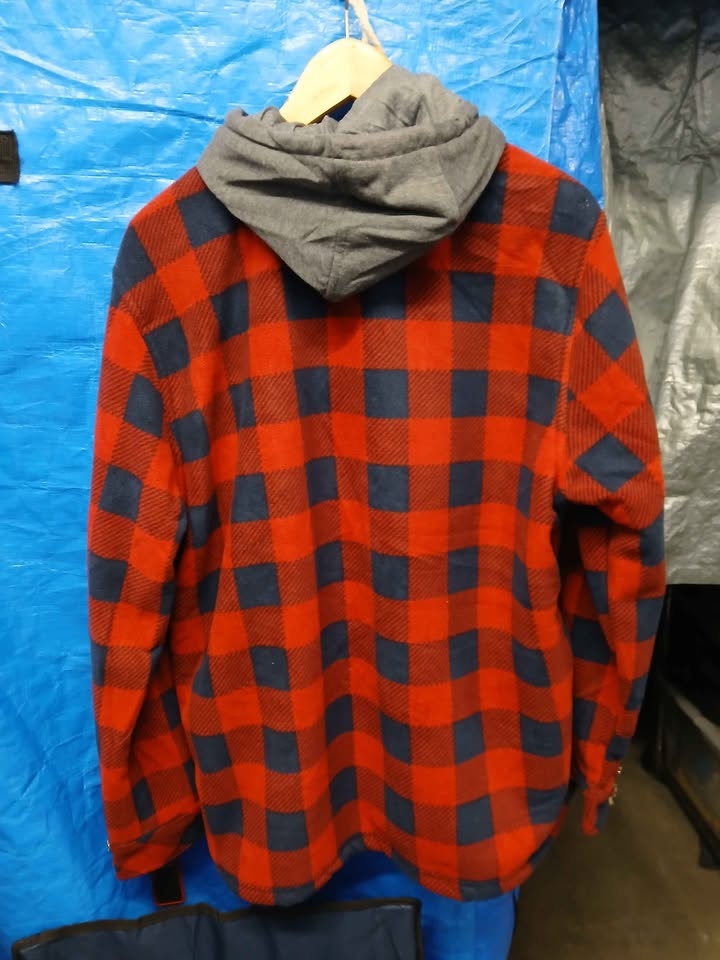 Stone Mountain Plaid Hooded Flannel Jacket M - photo 5