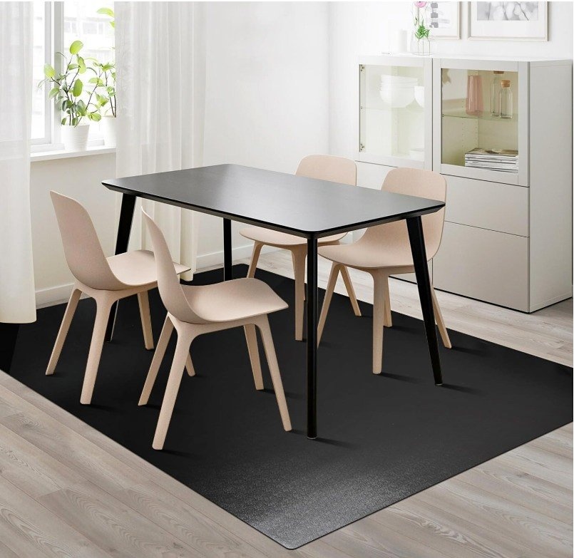 New Black Waterproof Vinyl Floor Mat for Dining Room, Kitchen